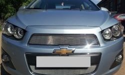 3 199 р. Сетка на бампер Russtal (хром)  Chevrolet Captiva (2013-2016) 2-ой рестайлинг  с доставкой в г. Москва. Увеличить фотографию 2