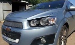 3 199 р. Сетка на бампер Russtal (хром)  Chevrolet Captiva (2013-2016) 2-ой рестайлинг  с доставкой в г. Москва. Увеличить фотографию 4