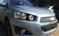 3 199 р. Сетка на бампер Russtal (хром)  Chevrolet Captiva (2013-2016) 2-ой рестайлинг  с доставкой в г. Москва. Увеличить фотографию 5