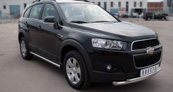 18 399 р. Защита переднего бампера (2 трубыØ63 и 42 мм, нержавейка) SLITKOFF Chevrolet Captiva  дорестайлинг (2006-2011)  с доставкой в г. Москва. Увеличить фотографию 4