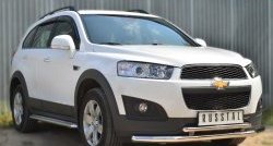 18 399 р. Защита переднего бампера (2 трубыØ63 и 42 мм, нержавейка) SLITKOFF  Chevrolet Captiva (2013-2016) 2-ой рестайлинг  с доставкой в г. Москва. Увеличить фотографию 4