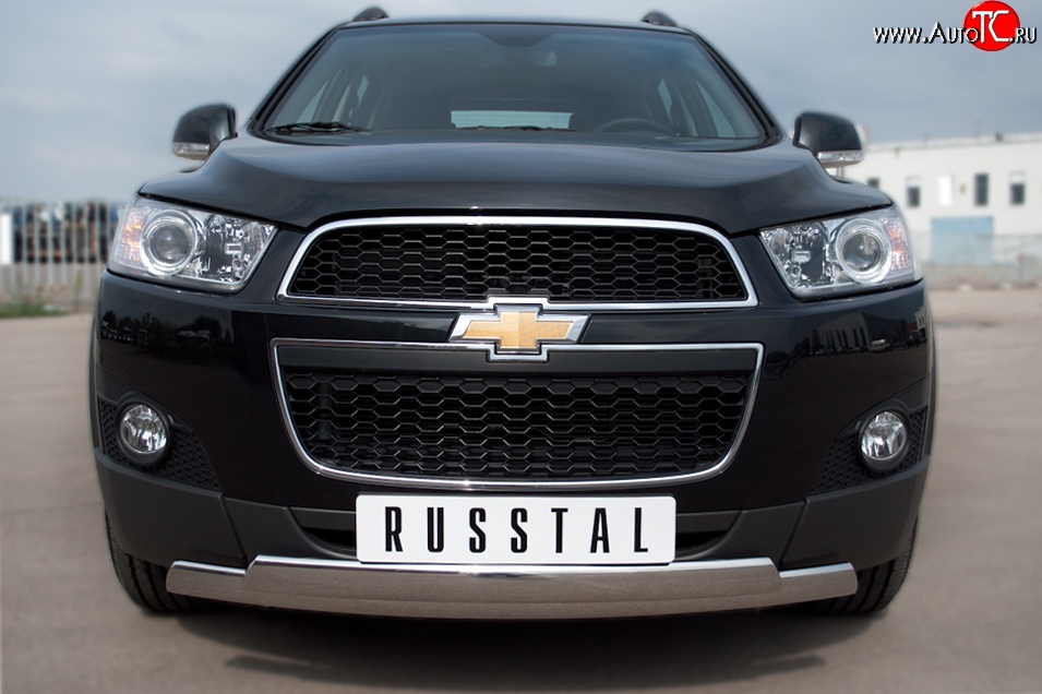 25 999 р. Защита переднего бампера (2 трубыØ75х42 мм, нержавейка) Russtal Chevrolet Captiva 1-ый рестайлинг (2011-2013)  с доставкой в г. Москва