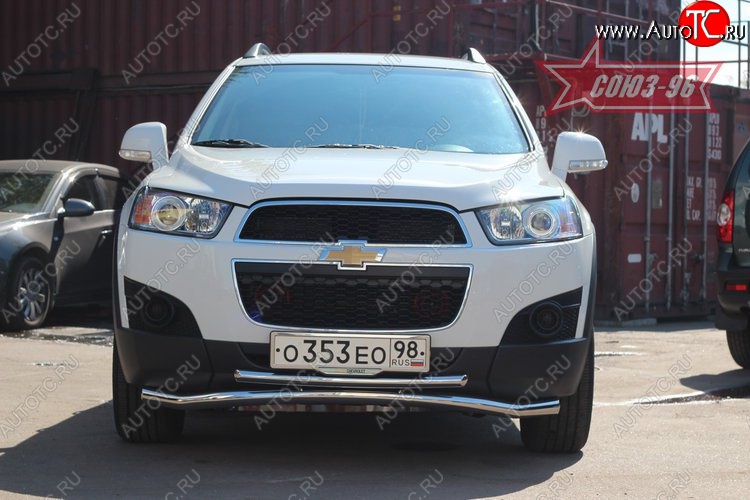 22 679 р. Защита переднего бампера одинарная Souz-96 Premium (d60/42) Chevrolet Captiva 1-ый рестайлинг (2011-2013)  с доставкой в г. Москва