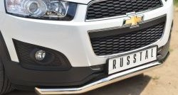 16 999 р. Защита переднего бампера (Ø63 мм волна, нержавейка) SLITKOFF Chevrolet Captiva 2-ой рестайлинг (2013-2016)  с доставкой в г. Москва. Увеличить фотографию 2