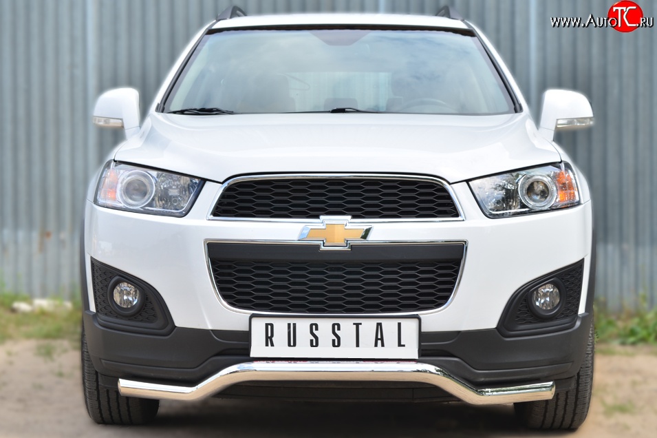 16 999 р. Защита переднего бампера (Ø63 мм волна, нержавейка) SLITKOFF Chevrolet Captiva 2-ой рестайлинг (2013-2016)  с доставкой в г. Москва