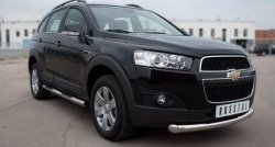 15 549 р. Одинарная защита переднего бампера диаметром 76 мм SLITKOFF  Chevrolet Captiva (2011-2013) 1-ый рестайлинг  с доставкой в г. Москва. Увеличить фотографию 4