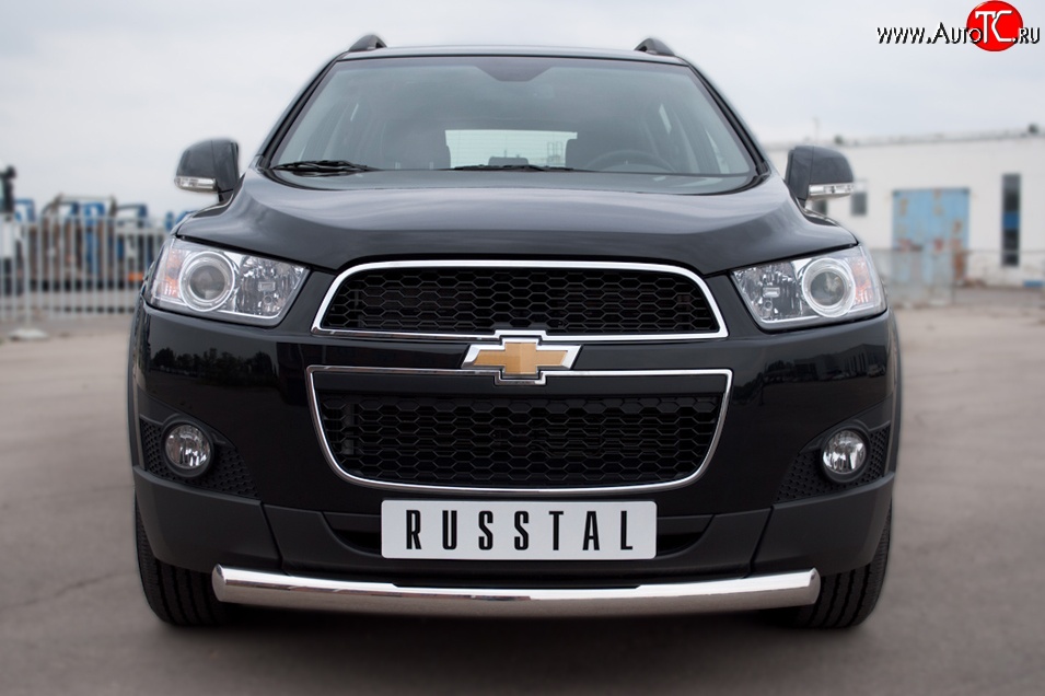 15 549 р. Одинарная защита переднего бампера диаметром 76 мм SLITKOFF  Chevrolet Captiva (2011-2013) 1-ый рестайлинг  с доставкой в г. Москва