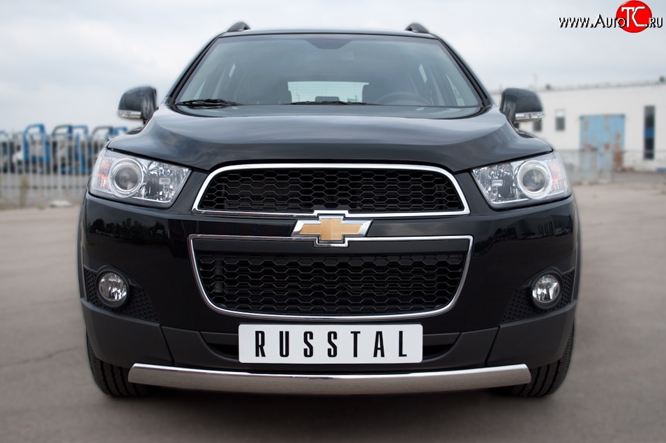 14 999 р. Защита переднего бампера (Ø75х42 мм, нержавейка) Russtal Chevrolet Captiva 1-ый рестайлинг (2011-2013)  с доставкой в г. Москва