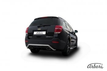 12 149 р. Защита заднего бампера Arbori (скоба, нержавейка, 1 труба d57 mm). Chevrolet Captiva 2-ой рестайлинг (2013-2016)  с доставкой в г. Москва. Увеличить фотографию 2