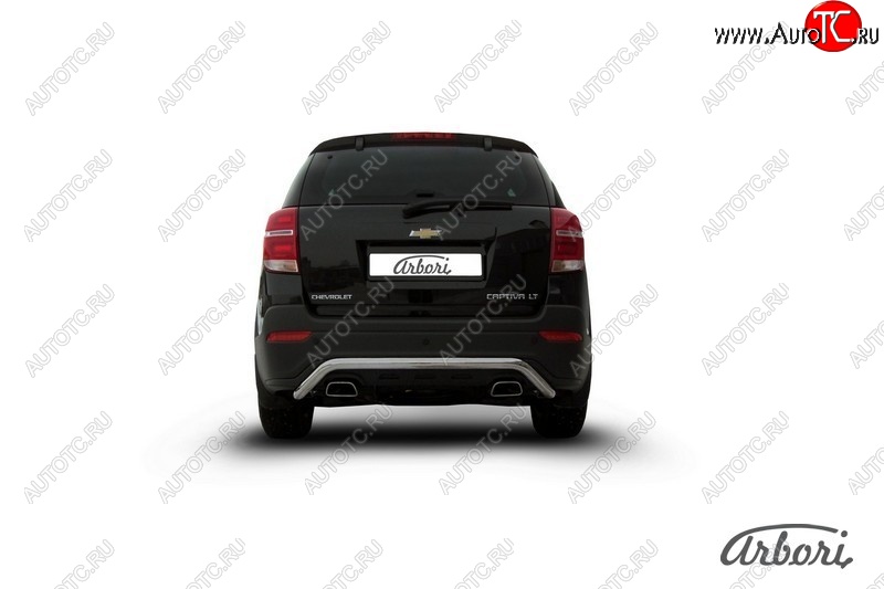 12 149 р. Защита заднего бампера Arbori (скоба, нержавейка, 1 труба d57 mm). Chevrolet Captiva 2-ой рестайлинг (2013-2016)  с доставкой в г. Москва