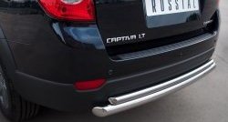 17 649 р. Защита заднего бампера (Ø63 и 42 мм, нержавейка) SLITKOFF Chevrolet Captiva 1-ый рестайлинг (2011-2013)  с доставкой в г. Москва. Увеличить фотографию 2