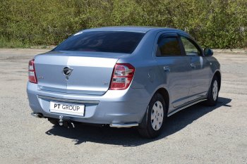 9 549 р. Защита заднего бампера Petroil Tuning (уголки Ø51)  Chevrolet Cobalt (2019-2023) седан 2-ой рестайлинг (Нержавейка)  с доставкой в г. Москва. Увеличить фотографию 3