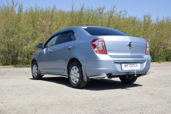 9 549 р. Защита заднего бампера Petroil Tuning (уголки Ø51)  Chevrolet Cobalt (2019-2023) седан 2-ой рестайлинг (Нержавейка)  с доставкой в г. Москва. Увеличить фотографию 5