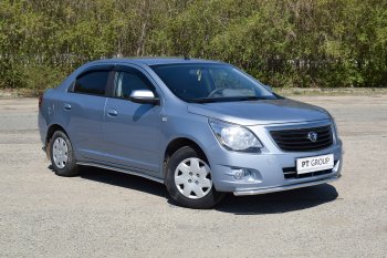 14 399 р. Защита порогов Petroil Tuning (Ø38 мм)  Chevrolet Cobalt (2019-2023) седан 2-ой рестайлинг (Нержавейка)  с доставкой в г. Москва. Увеличить фотографию 2