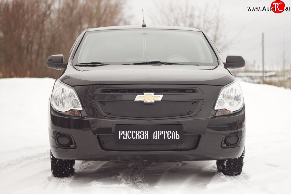 959 р. Зимняя заглушка решетки радиатора RA  Chevrolet Cobalt (2011-2016) седан дорестайлинг (Неокрашенная)  с доставкой в г. Москва