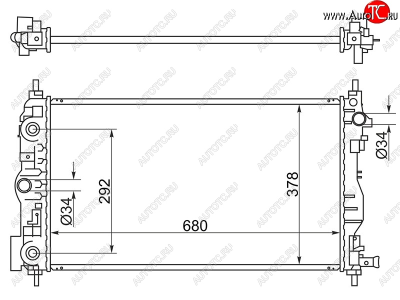 8 599 р. Радиатор двигателя SAT (пластинчатый, МКПП/АКПП, Z20S1, LLW, Z20D1) Chevrolet Cruze J300 седан дорестайлинг (2009-2012)  с доставкой в г. Москва