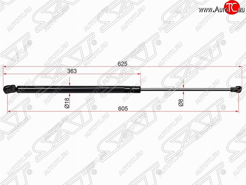 629 р. Газовый упор крышки багажника SAT  Chevrolet Cruze  J305 (2009-2012) хэтчбек дорестайлинг  с доставкой в г. Москва