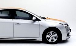 3 999 р. Накладка на передний бампер Extrime Chevrolet Cruze J300 седан дорестайлинг (2009-2012) (Неокрашенная)  с доставкой в г. Москва. Увеличить фотографию 2