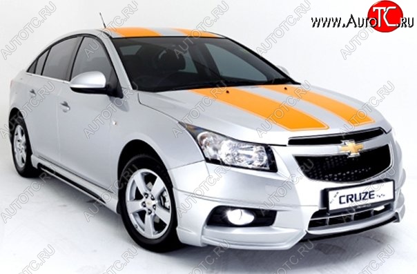 3 999 р. Накладка на передний бампер Extrime Chevrolet Cruze J300 седан дорестайлинг (2009-2012) (Неокрашенная)  с доставкой в г. Москва