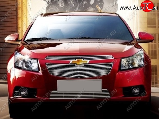 6 749 р. Декоративные вставки решетки радиатора и переднего бампера CT Chevrolet Cruze J300 седан рестайлинг (2012-2015) (Неокрашенная)  с доставкой в г. Москва