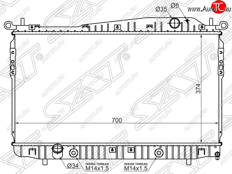 9 849 р. Радиатор двигателя SAT (пластинчатый, 1.8/2.0/2.5, АКПП/МКПП)  Chevrolet Epica  V250 - Evanda  с доставкой в г. Москва