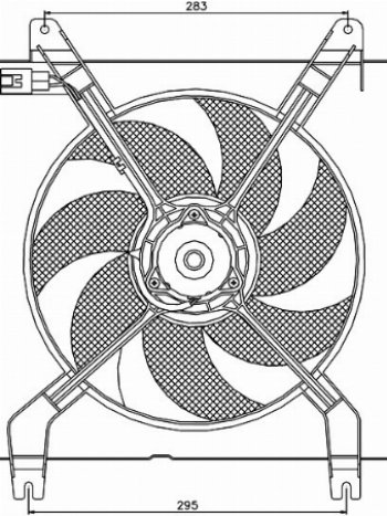 2 699 р. Вентилятор радиатора в сборе SAT (1.8)  Chevrolet Lacetti ( седан,  универсал,  хэтчбек) (2002-2013), Chevrolet Rezzo (2000-2008), Daewoo Gentra ( KLAS) (2012-2024)  с доставкой в г. Москва. Увеличить фотографию 1