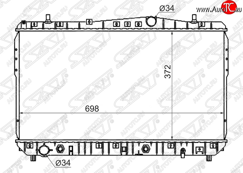 6 299 р. Радиатор двигателя SAT (пластинчатый, 1.4/1.6/1.8, МКПП/АКПП) Chevrolet Lacetti седан (2002-2013)  с доставкой в г. Москва