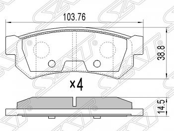 749 р. Колодки тормозные SAT (задние)  Chevrolet Lacetti ( седан,  универсал,  хэтчбек) - Nubira  J200  с доставкой в г. Москва. Увеличить фотографию 1