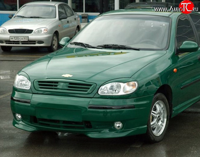 569 р. Реснички на фары M-VRS Daewoo Lanos T100 хэтчбэк 5 дв. дорестайлинг (1997-2002) (Неокрашенные)  с доставкой в г. Москва