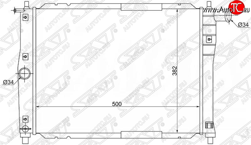 4 999 р. Радиатор двигателя SAT (пластинчатый, МКПП) Chevrolet Lanos T100 седан (2002-2017)  с доставкой в г. Москва