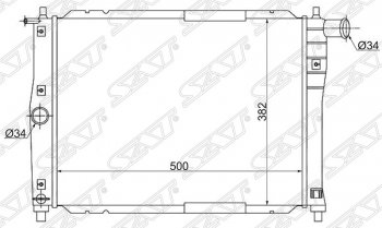 Радиатор двигателя SAT (трубчатый, МКПП, без кондиционера) Daewoo Lanos T100 дорестайлинг, седан (1997-2002)