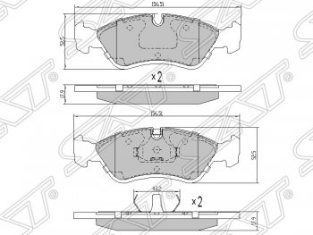 1 189 р. Колодки тормозные SAT (передние) Daewoo Nexia дорестайлинг (1995-2008)  с доставкой в г. Москва. Увеличить фотографию 1