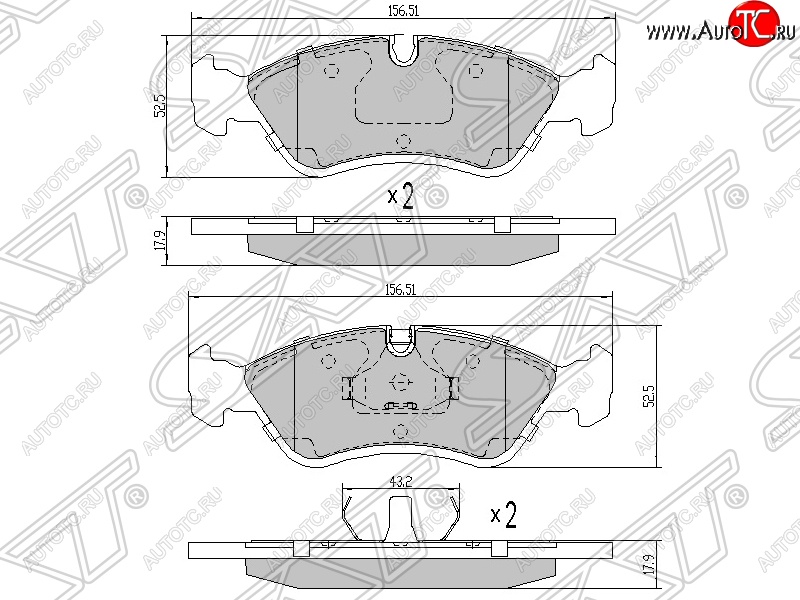 1 189 р. Колодки тормозные SAT (передние) Daewoo Lanos T150 рестайлинг, седан (2000-2009)  с доставкой в г. Москва