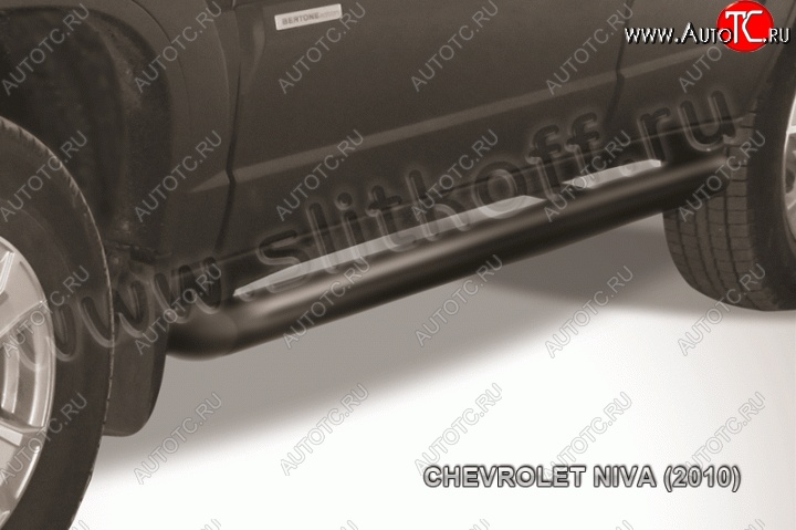 11 749 р. Защита порогов d76 труба Slitkoff Chevrolet Niva 2123 рестайлинг (2009-2020) (Нержавейка, Полированная)  с доставкой в г. Москва