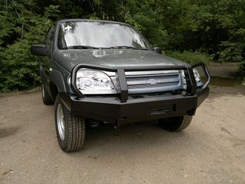 38 999 р. Бампер передний силовой РИФ  Chevrolet Niva  2123 (2002-2020), Лада 2123 (Нива Шевроле) (2002-2021) (С защитной дугой)  с доставкой в г. Москва. Увеличить фотографию 3