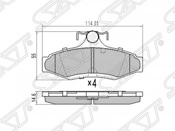 Колодки тормозные SAT (задние) SSANGYONG Musso (1993-2005)