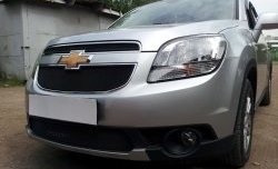 1 389 р. Сетка в решетку радиатора (верхняя) Russtal  Chevrolet Orlando (2011-2018) (черная)  с доставкой в г. Москва. Увеличить фотографию 2