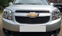 1 389 р. Сетка в решетку радиатора (верхняя) Russtal  Chevrolet Orlando (2011-2018) (черная)  с доставкой в г. Москва. Увеличить фотографию 4