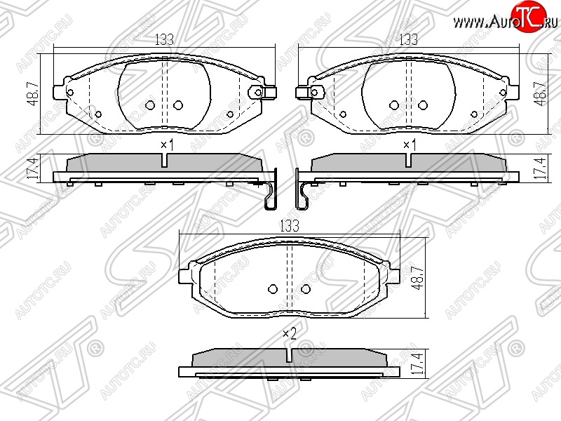 949 р. Колодки тормозные SAT (передние)  Chevrolet Spark  M300 (2010-2015) дорестайлинг  с доставкой в г. Москва