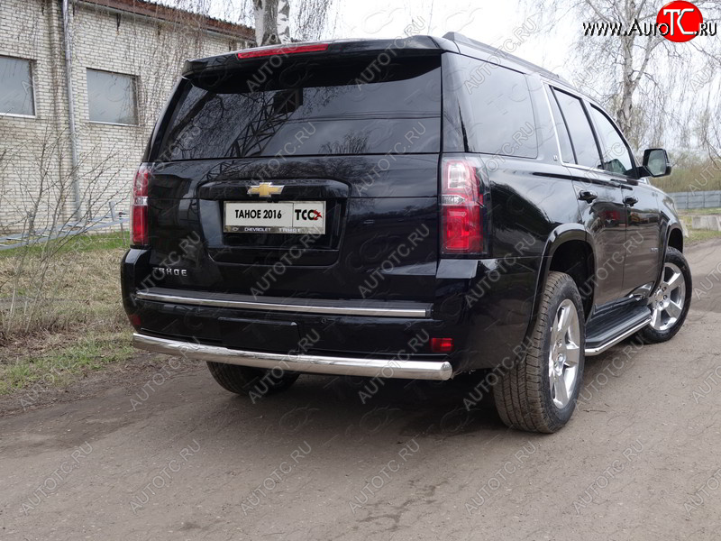 26 999 р. Защита заднего бампера (овальная) ТСС 75х42 мм Chevrolet Tahoe K2UC (2014-2021)  с доставкой в г. Москва