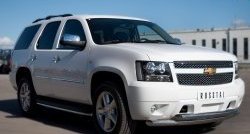 24 999 р. Защита переднего бампера (2 трубыØ76 мм, нержавейка) SLITKOFF  Chevrolet Tahoe  GMT900 (2006-2013) 5 дв.  с доставкой в г. Москва. Увеличить фотографию 4