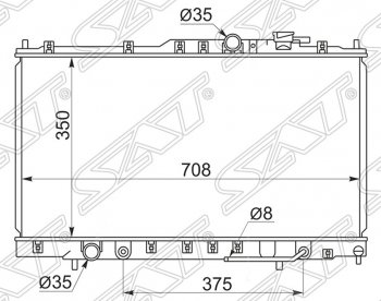 6 849 р. Радиатор двигателя SAT (пластинчатый, на coupe)  Chrysler Sebring  JR (2000-2003), Dodge Stratus (2000-2006), Mitsubishi Eclipse (1999-2005)  с доставкой в г. Москва. Увеличить фотографию 1