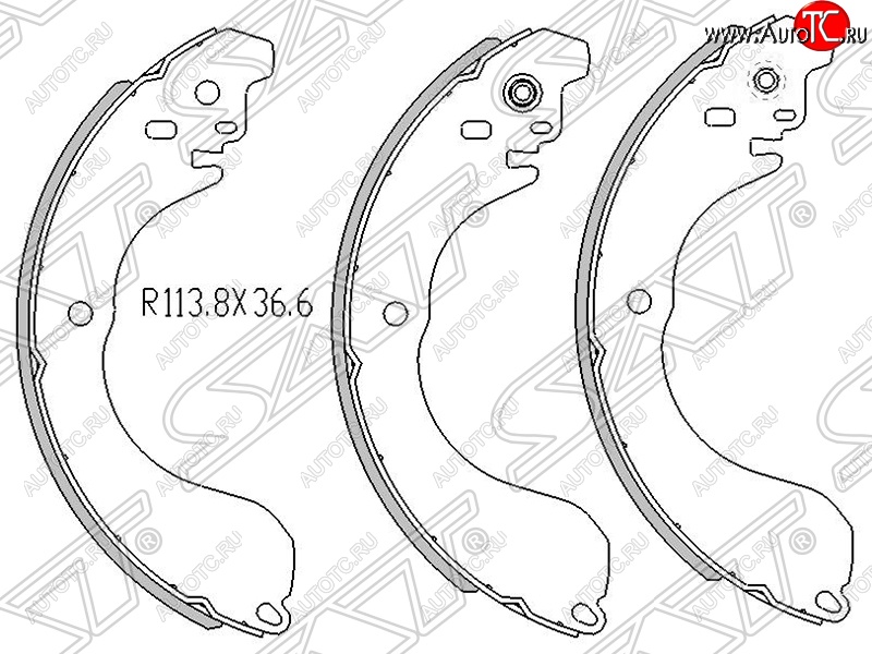 1 639 р. Колодки тормозные SAT (задние)  Nissan Tiida Latio  C11 (2004-2012), Toyota Town Ace  s400 (2008-2020)  с доставкой в г. Москва