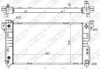 Радиатор двигателя SAT (пластинчатый, 2.0/2.4/3.0/3.3/3.8, МКПП/АКПП) Chrysler Voyager GS минивэн (1995-2000)