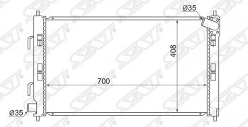 4 999 р. Радиатор двигателя SAT (трубчатый, 1.6/1.5 под автомат) Mitsubishi Outlander CU (2003-2009)  с доставкой в г. Москва. Увеличить фотографию 1