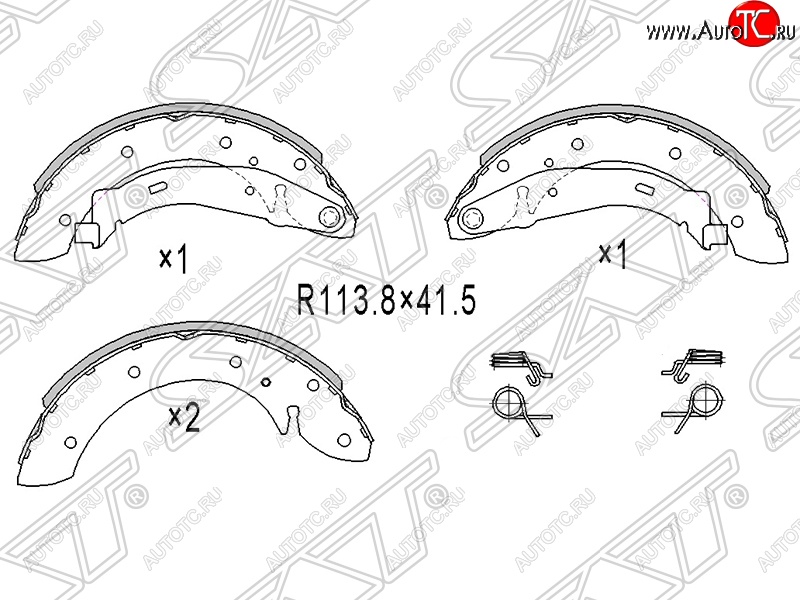 1 789 р. Колодки тормозные SAT (задние, барабанные)  Peugeot Partner  B9 (2008-2015) дорестайлинг, 1-ый рестайлинг  с доставкой в г. Москва