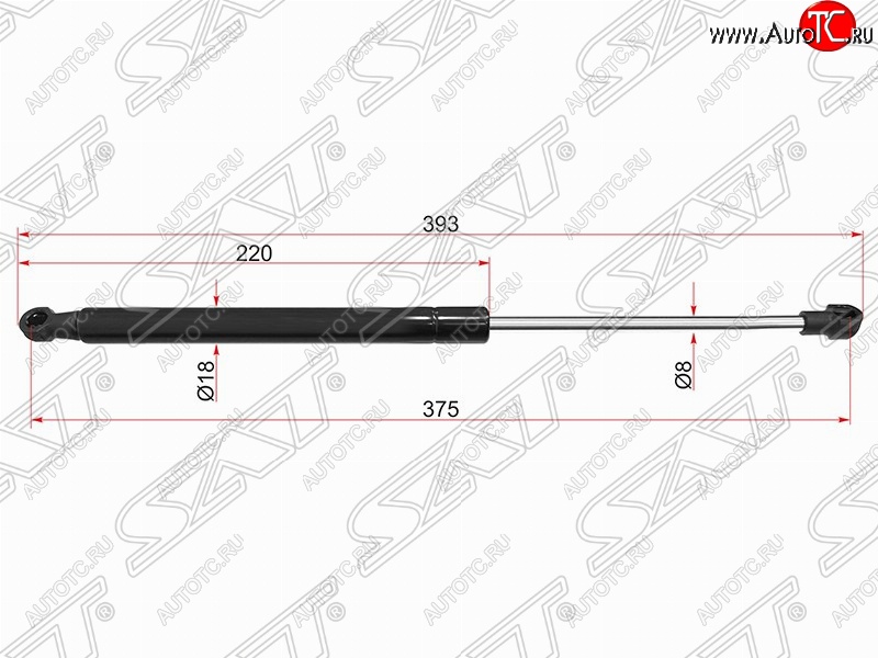 699 р. Газовый упор крышки багажника SAT (LH=RH)  Peugeot Partner  B9 (2008-2018) дорестайлинг, 1-ый рестайлинг, 2-ой рестайлинг  с доставкой в г. Москва