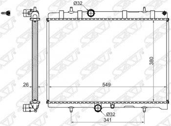 Радиатор двигателя SAT (пластинчатый, 1.6T/1.6D/2.0D/1.8/2.0/2.0D, МКПП/АКПП) Peugeot 407 универсал (2004-2011)