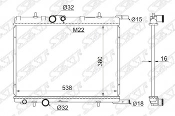 Радиатор двигателя SAT (пластинчатый, 1.1/1.4/1.4D/1.6/1.9D/2.0/2.0D, МКПП) CITROEN Xsara picasso (1999-2012)