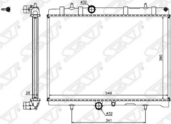 Радиатор двигателя SAT (трубчатый, МКПП/АКПП, 1.6D/1.8/2.0/2) Peugeot 407 универсал (2004-2011)